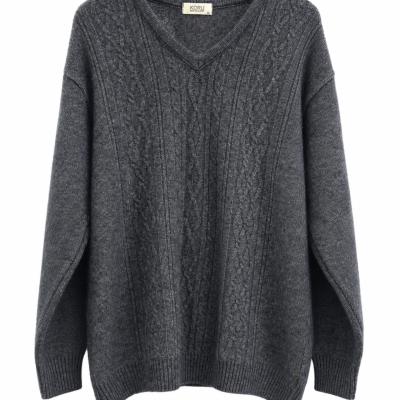 Koru New Zealand Merino Possum Silk Cable Knit Sweater – Size XXL
