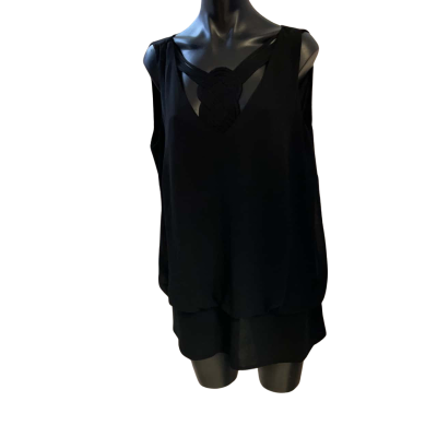City Chic Womens  Size M Short Sleeve Shirt Black  