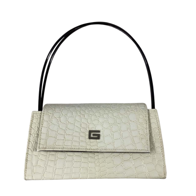 Guess Womens white crocodile-pattern embossing Handbag
