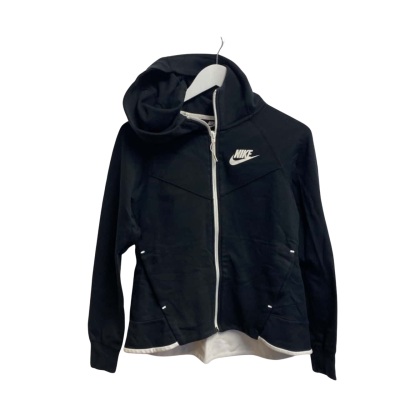 Nike Womens  Size M Hooded Jacket Black  / White Front Zipper