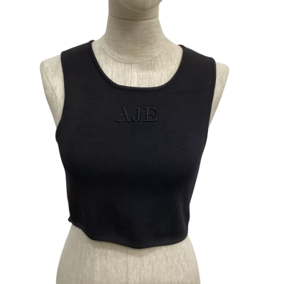 AJE Womens  Size M Cropped Top Black  