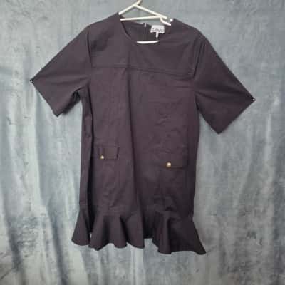 Ganni Womens Size 42 Casual Dress Black  