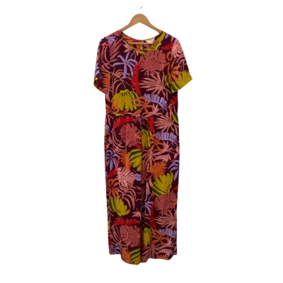 Gorman Womens  Size 8 Jumpsuit Maroon / Multicoloured "Banana Jungle"