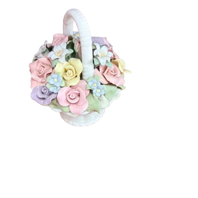 Coalport Royal Albert floral arrangement in a basket