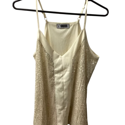 Su ideas  Womens  Size S Shoestring Strap Top Cream K