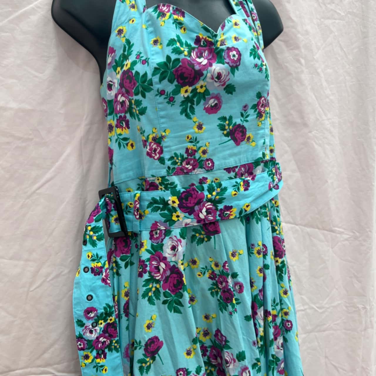 Hell Bunny Vixen Womens Size XL Floral Blue Dress (s)