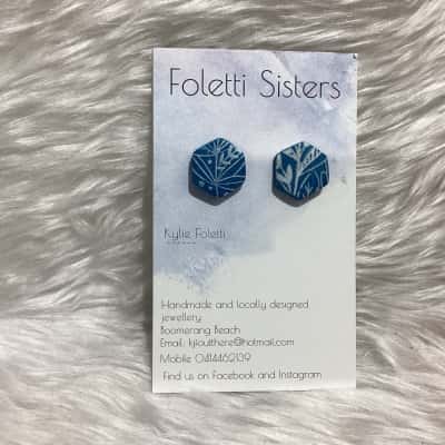  Womens Earrings Blue / Other / White 