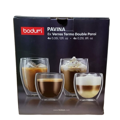 Bodum pavina 8-piece double wall glass set