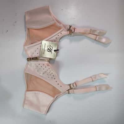 Honey Birdette Gold Collection Crystal Suspender in Champagne (Size XL, Brand New with Tags)