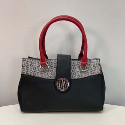Guess Womens Handbag Black  / Grey / Red 