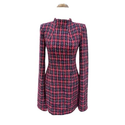 Mossman Tweed Open Back Dress Size 6 Red 