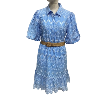 Stella Anglaise Size 12 Short Sleeve Dress  Blue 