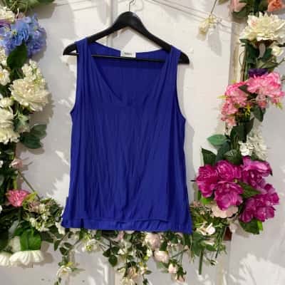 Mela Purdie Womens  Size 10 Sleeveless Top Blue 