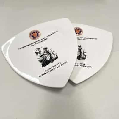 1998 - Grand Chapitre Perth, Western Australia - Commemorative Shield-Shape Charge Plate x 2 - By  Dudson  England