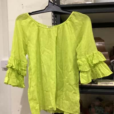 Orientique Womens Size 8 Yellow Top