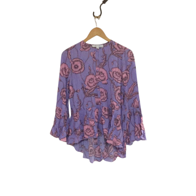 Life in colour  Womens  Size S Long Sleeve Top Floral / Purple 