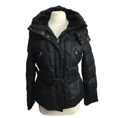 Zara Woman Womens Black Hooded Down Jacket 