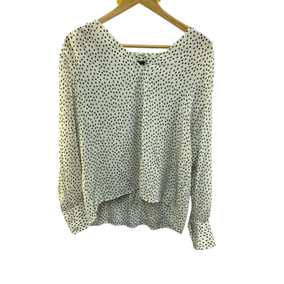 Ann Taylor Womens  Size L Long Sleeve Top Polka Dot 