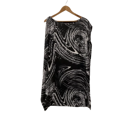 Wayne Cooper Womens  Size 12 Casual Dress Black  / Pattern / White 