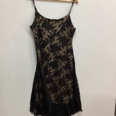 Liz Jordan Womens Shoestring Strap Dress Black  (f)