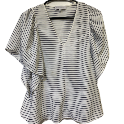 Veronika Maine Womens Blouse Size 10 Striped / White 