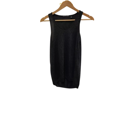 BNWT Country Road Womens  Size XS Metallic Knit Singlet Top Black  
