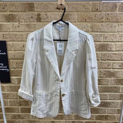 W. Lane Womens gold lurex jacket Size 8 