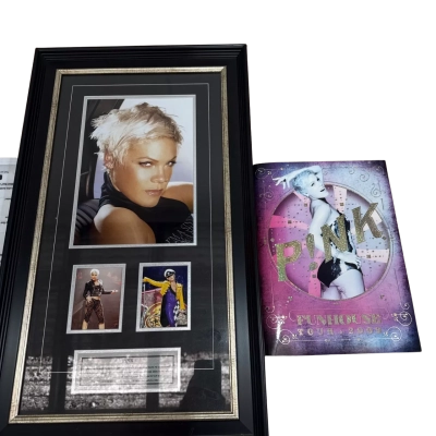 Pink  Framed Memorabilia With FunHouse Tour 2009 Booklet  - CLICK & COLLECT ONLY
