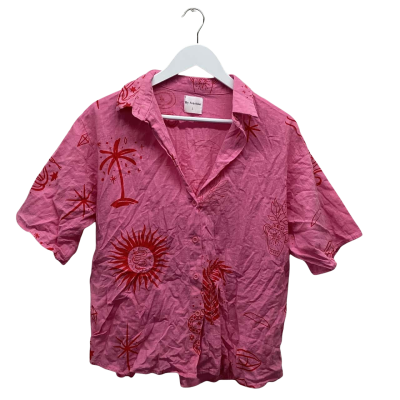 By Frankie Size L Super cute Button Up Pink Cotton Top