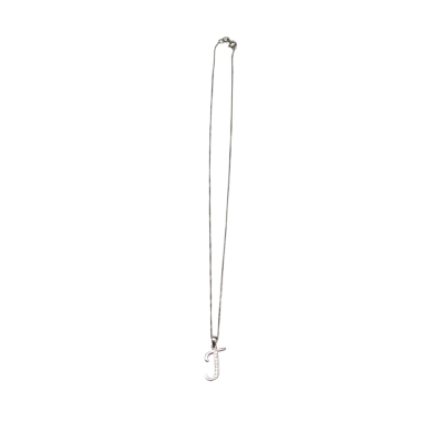 925 Silver Necklace With 925 Silver ‘J’ Cubic Zirconia Pendant 
