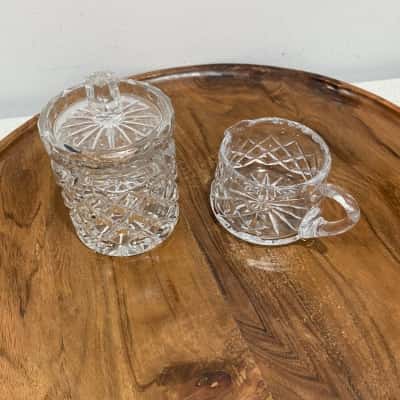 Crystal Sugar and jug 