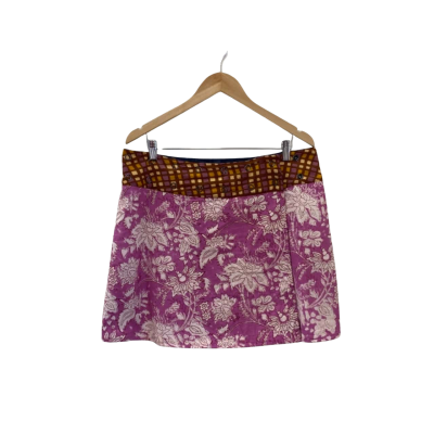 Boom Shankar Womens  Size One Size Mini Wrap Skirt Floral / Multicoloured / Pink  