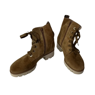 Gabor Womens Size 5.5 Tan Brown Suede Leather Upper Lace-up Ankle Boots 