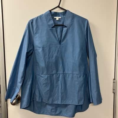 COS Womens  Size 38 Long Sleeve Shirt Blue 