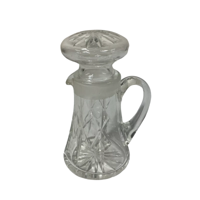 Diamond Cut Glass Vinegar Jug with Stopper 
