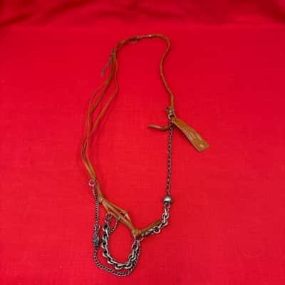 Dries Van Noten Women's  Braided Leather & Metal Chain Accessory Size M Belt or Wallet Chain