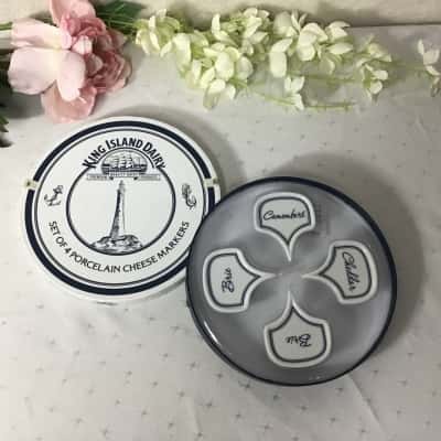 King Island Dairy Set of 4 Porcelain Cheese Markers (boxed)