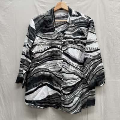 MARCO POLO Long Sleeve Linen Button Up Blouse 