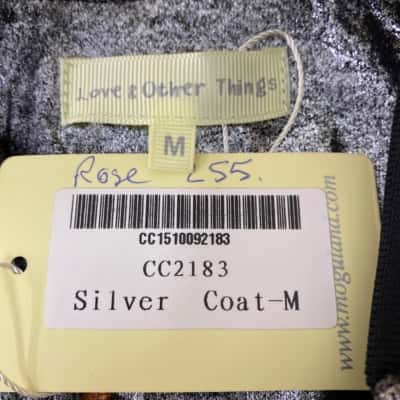  Womens  Size M Bomber Jacket Silver 