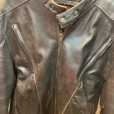  Mens  Size L Biker / Leather Jacket Brown 