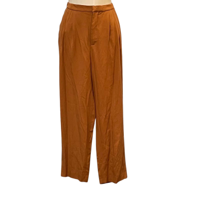 Zara Womens Size M Cropped Pants Grey/Orange Lyocell