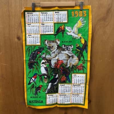 Vintage 1983 Birds Of Australia Tea Towel