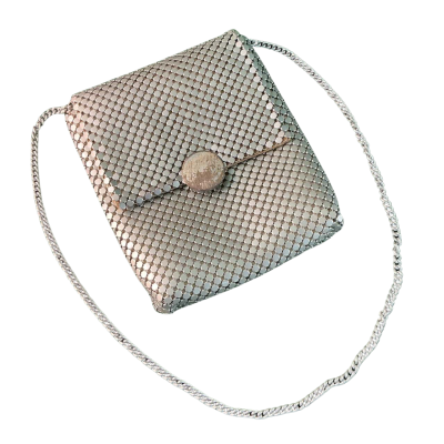 Oroton vintage Mesh Cross Body Bag Silver 