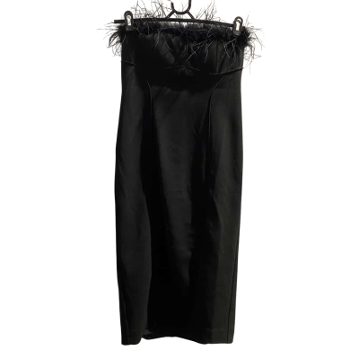 Sheike Womens  Size 12 Cocktail Dress / Formal Dress / Sleeveless Dress  Black  Ostritch Feather neckline