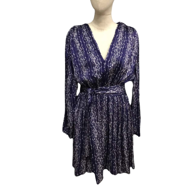 Sandro  Size 40 Long Sleeve Dress Navy Blue / White 