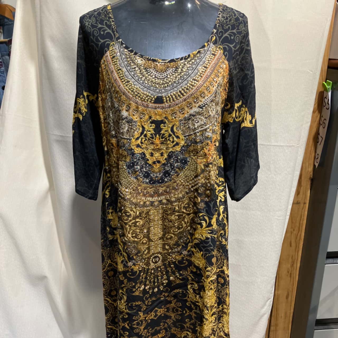 Inoa Gold Coast Printed Silk BOHO Top with Crystals 206 main image 1