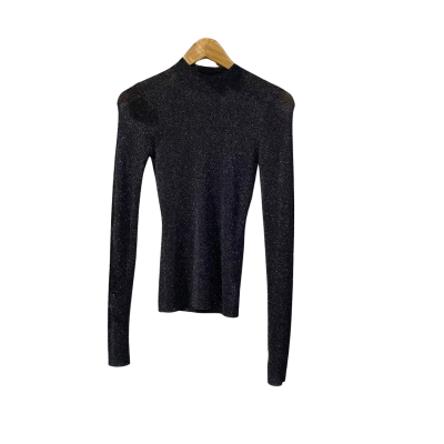 Bec & Bridge Womens  Size 8 Long Sleeve Top metallic & Navy Blue 