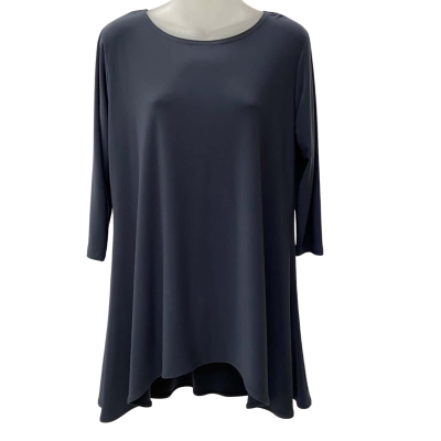  Sympli Shift Tunic Top with 3/4 Sleeve Dark Grey Size 10