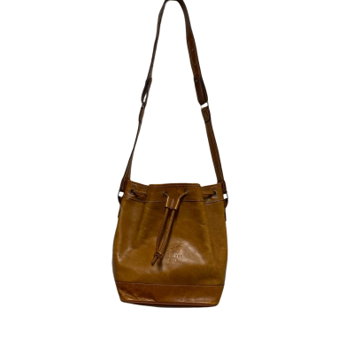  Womens Genuine Leather Fortune Duck Bucket Bag Brown 
