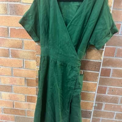  Womens Grace Cove Size L Wrap Dress Green 